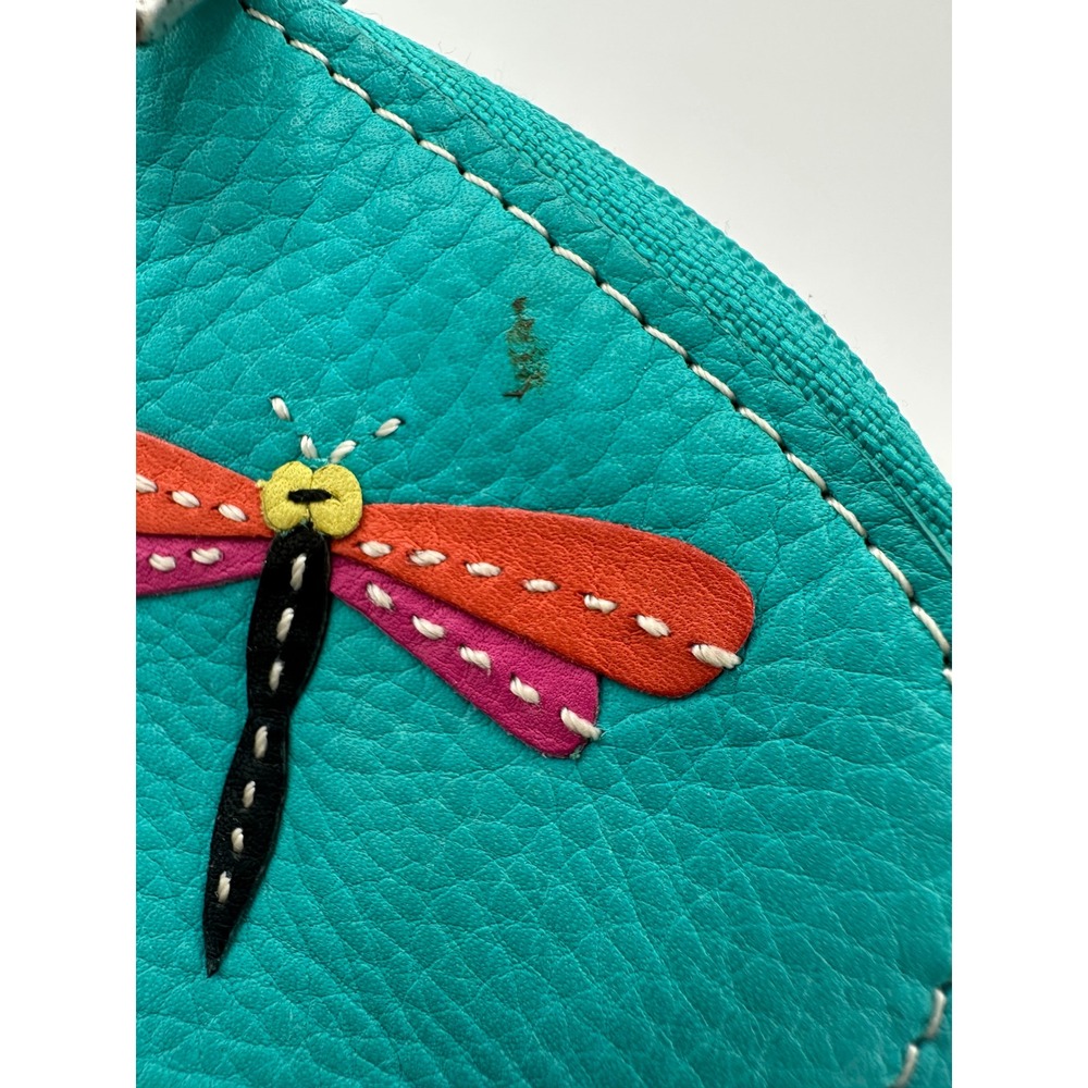 Fossil Dragonfly Mini Coin Purse Womens OS Turquoise NWT Leather Bug Me - Picture 4 of 10